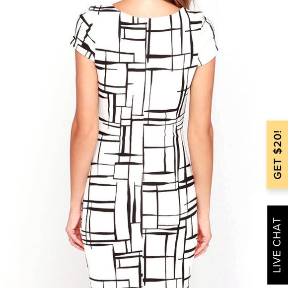 Lulus black and white print midi dress - Picture 4 of 6